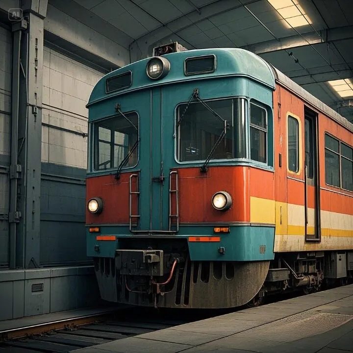 métro coloré en gare