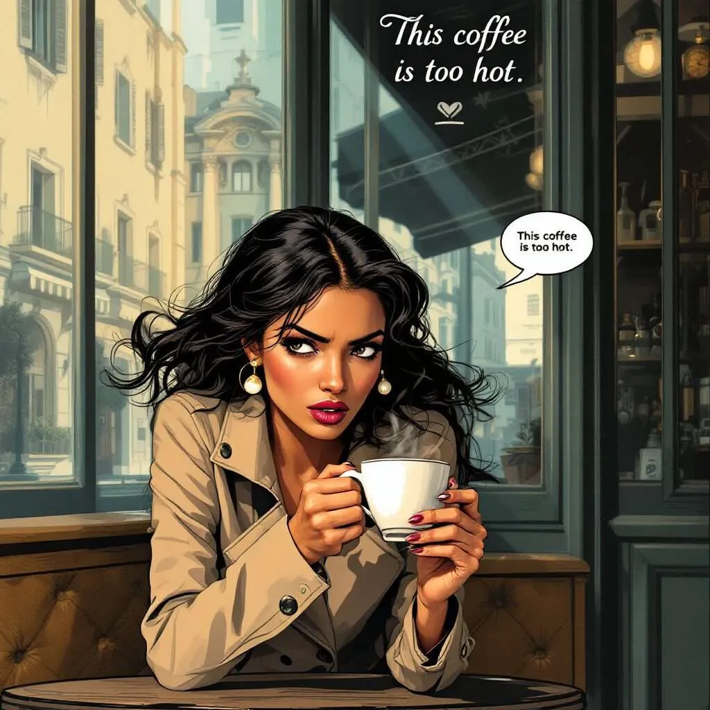 femme qui trouve que son café est trop chaud