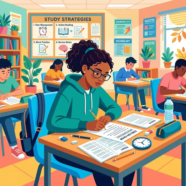 Étudiant s'appliquant sur sa stratégie TOEIC le jour de l'épreuve