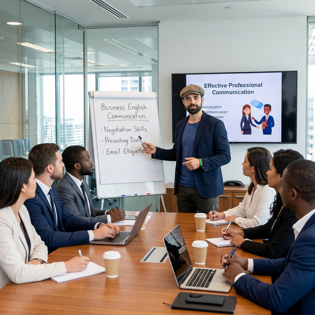 Tom enseignant l'anglais des affaires